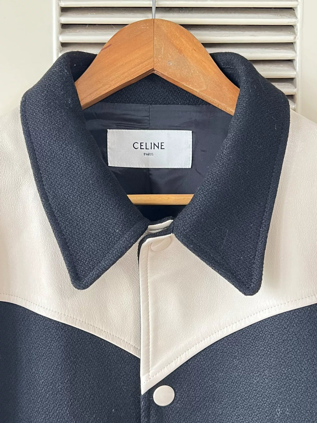 Celine Wool and Lambskin Baseball Jacket