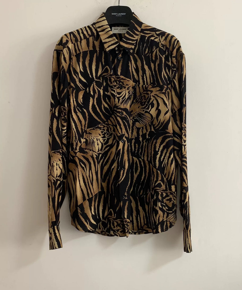 Saint Laurent 22SS Silk Pocket All-Over Print Shirt