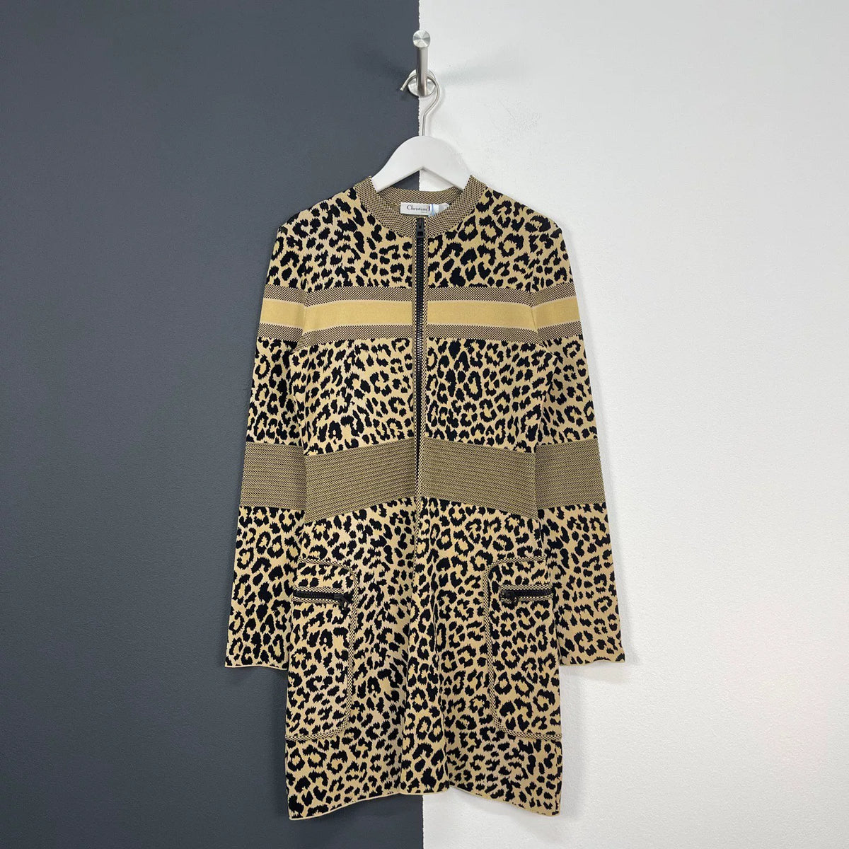 Dior Leopard Print Zipper Dress