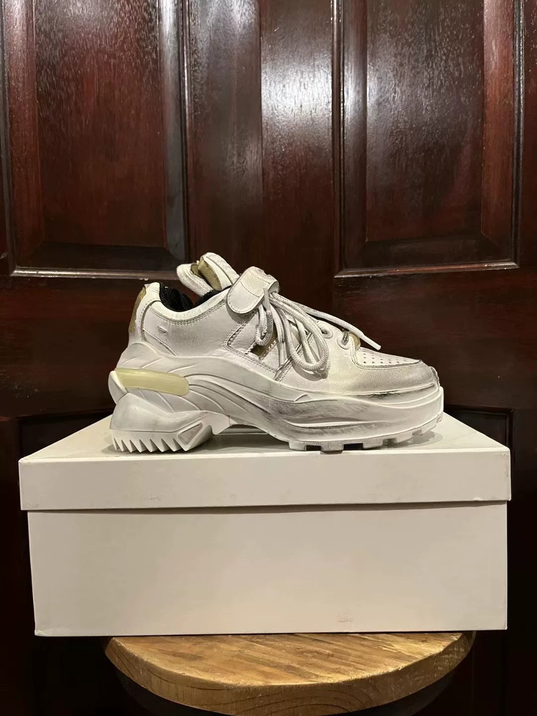 Maison Margiela FW19 White Retro Platform Sneakers