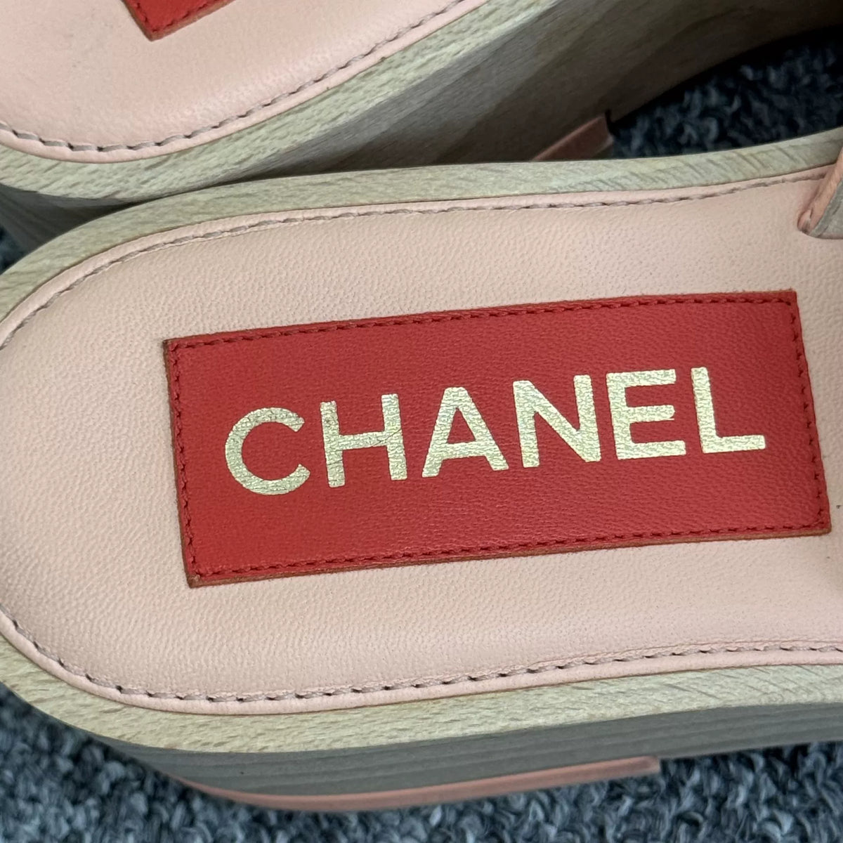Chanel 22P pink double-C lambskin slippers