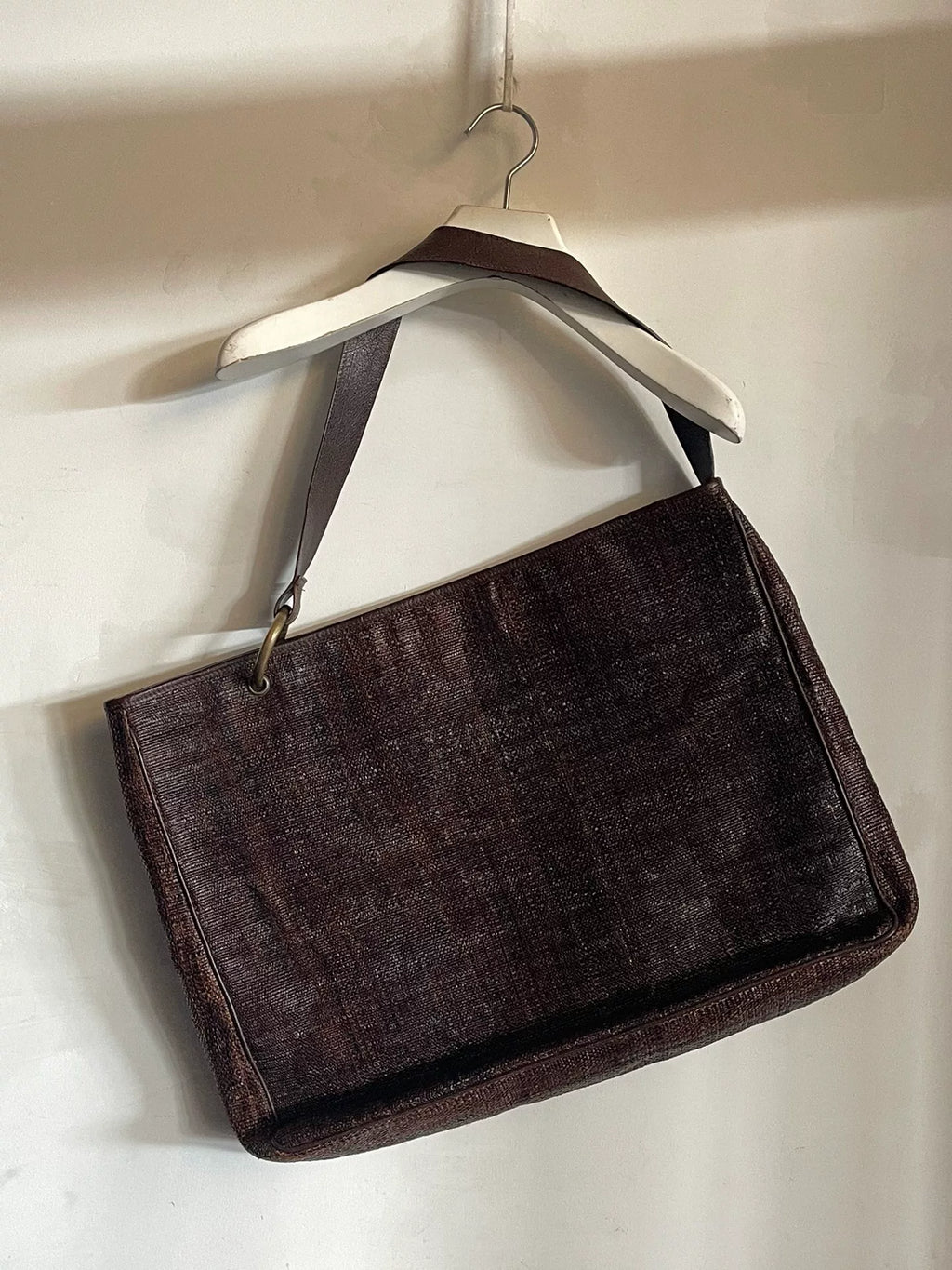 Dries Van Noten Woven leather single-ring tote bag