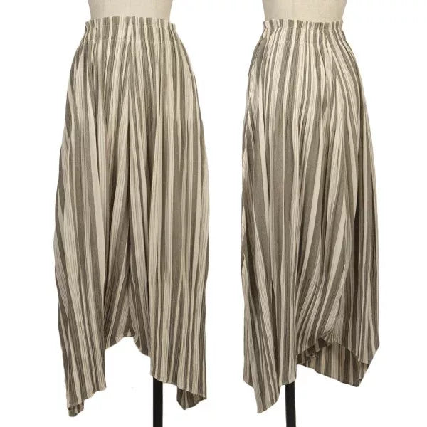 Issey Miyake Vintage Off-Black Striped Pleated Harem Pants
