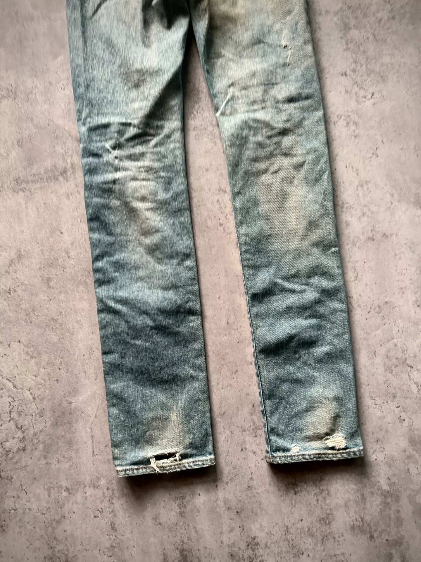 Saint Laurent Paris 16SS D02 Blue Distressed Denim Jeans by Hedi Slimane