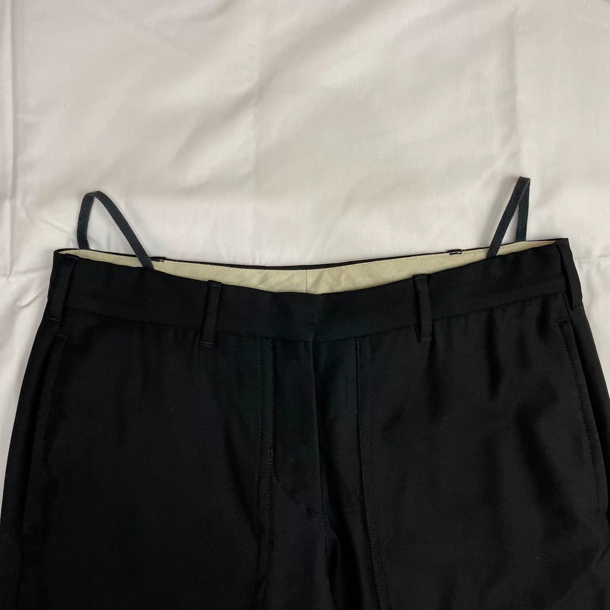 Helmut Lang 2004 Lace-Up Black Dress Pants