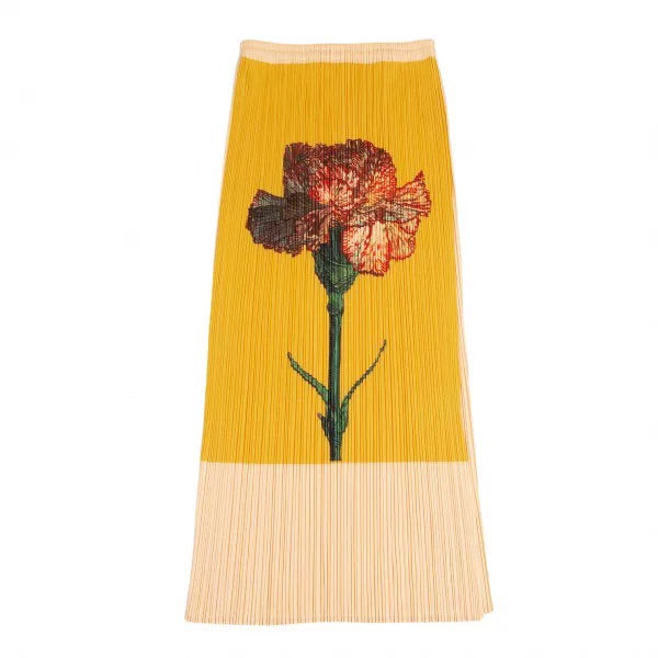 Issey Miyake Vintage Yellow Carnation Pleated Skirt