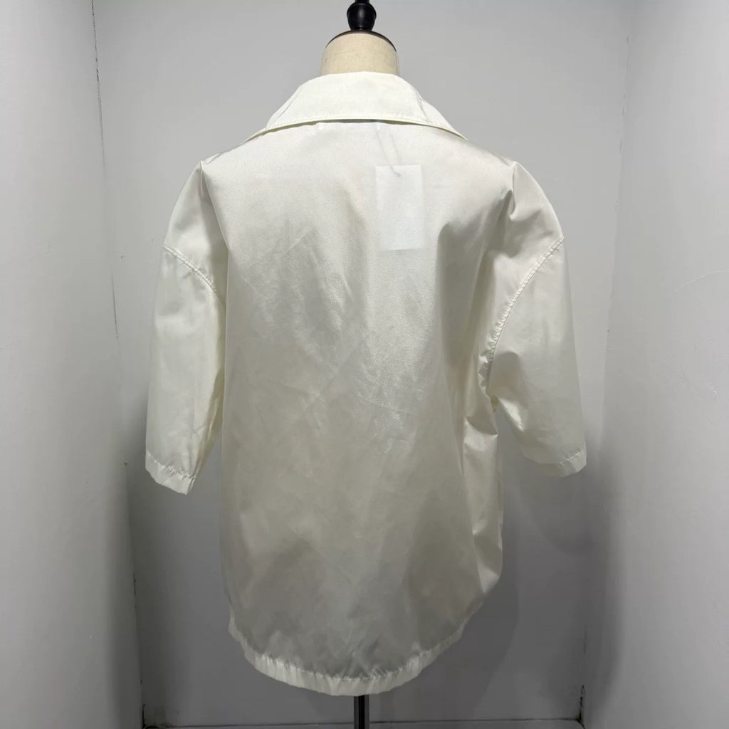 Prada Nylon Triangle Logo Short Sleeve Shirt