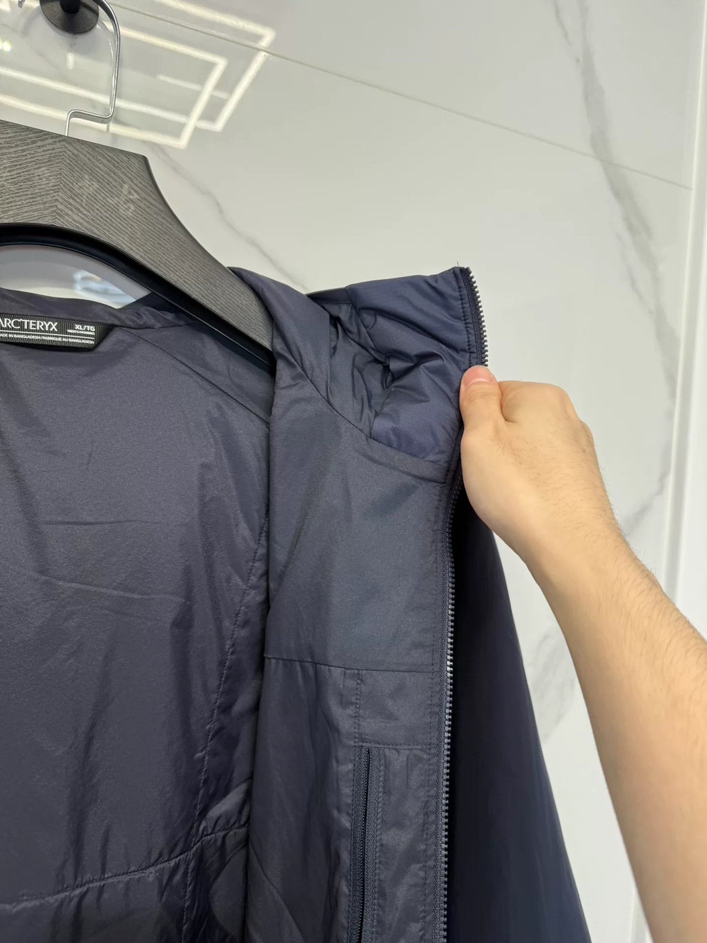 Arc'teryx Sapphire Black Hooded Cotton Jacket
