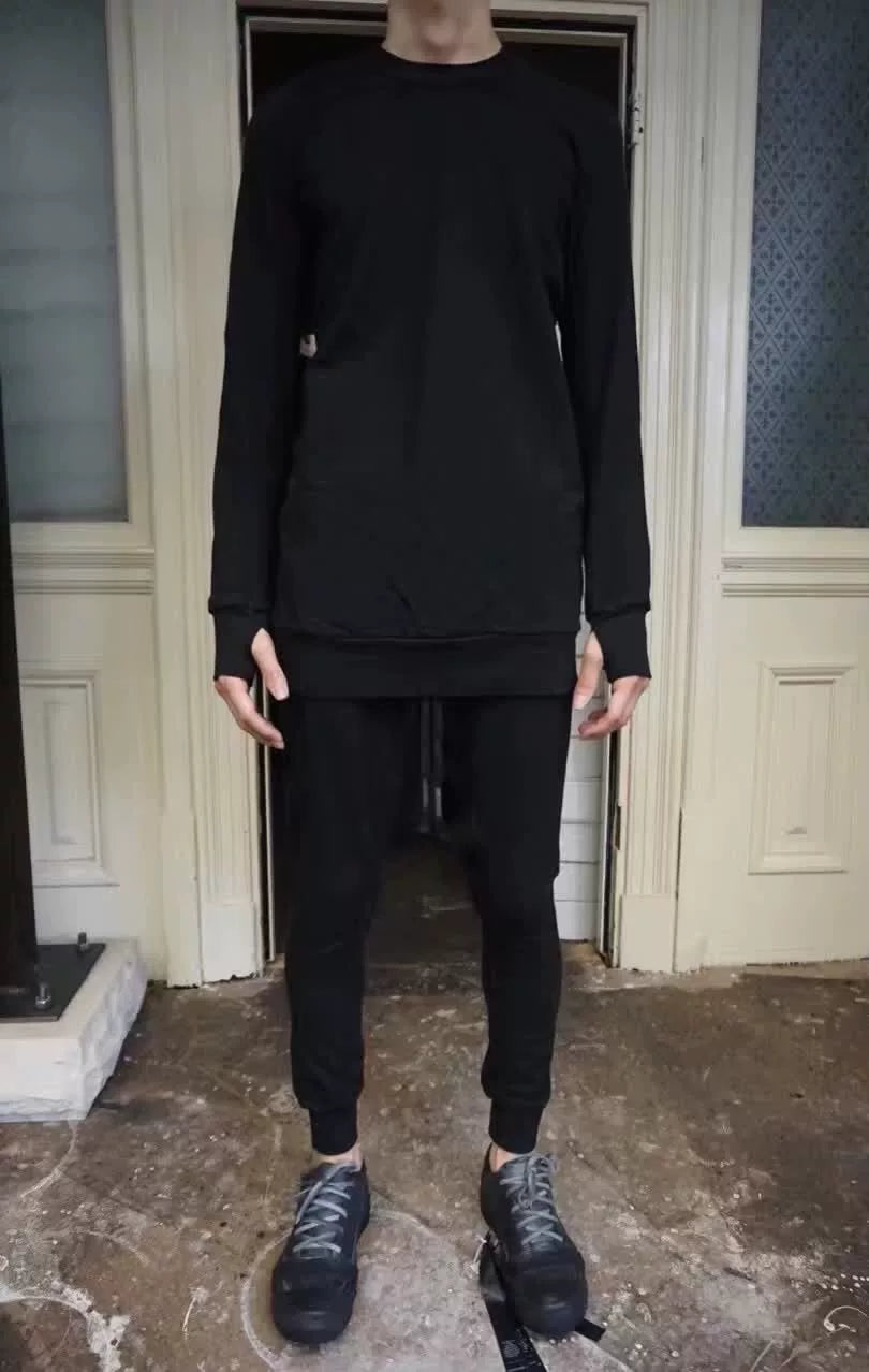 Boris Bidjan Saberi SS17 Black Pullover 1 Object Dye Cotton Sweater