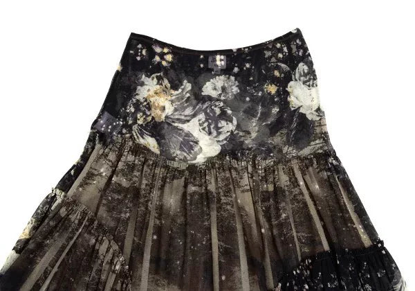 Jean Paul Gaultier Vintage Grey Patterned Mesh Skirt