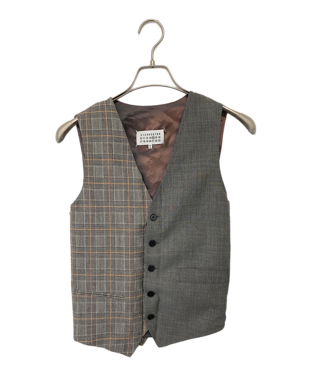 Maison Margiela Wool Plaid Deconstructed Vest