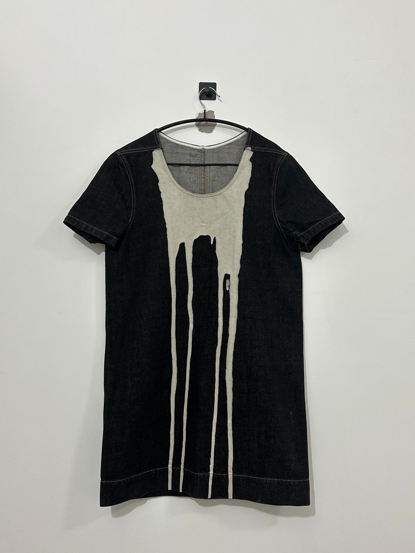 Rick Owens Ink Splatter Short Sleeve Tee in Black