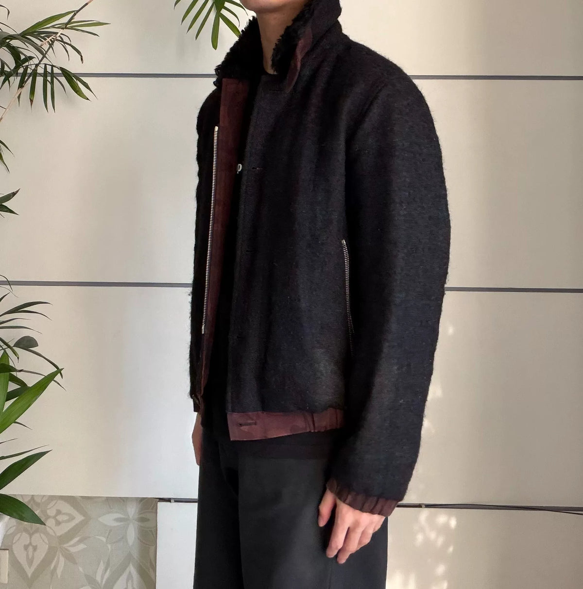 Dries Van Noten FW14 Wool Camel Mohair Plaid Collared Jacket