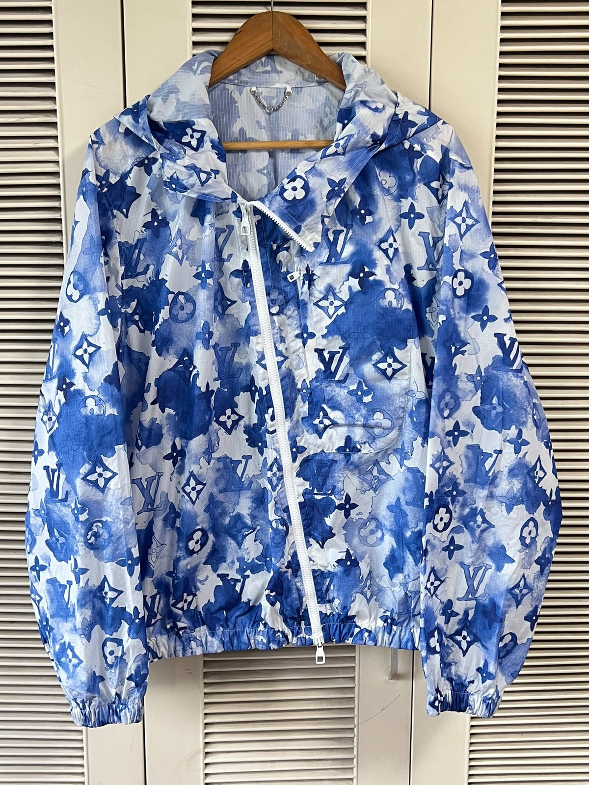 Louis Vuitton Blue Printed Hooded Jacket
