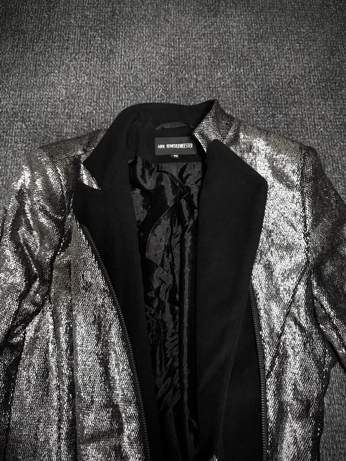 Ann Demeulemeester FW2016 Silver Coated Blazer