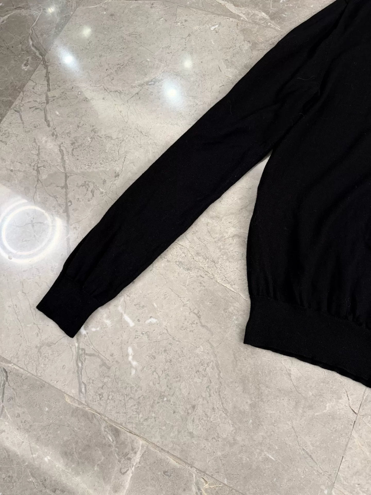 Celine Black Wool Crew Neck Sweater by Hedi Slimane
