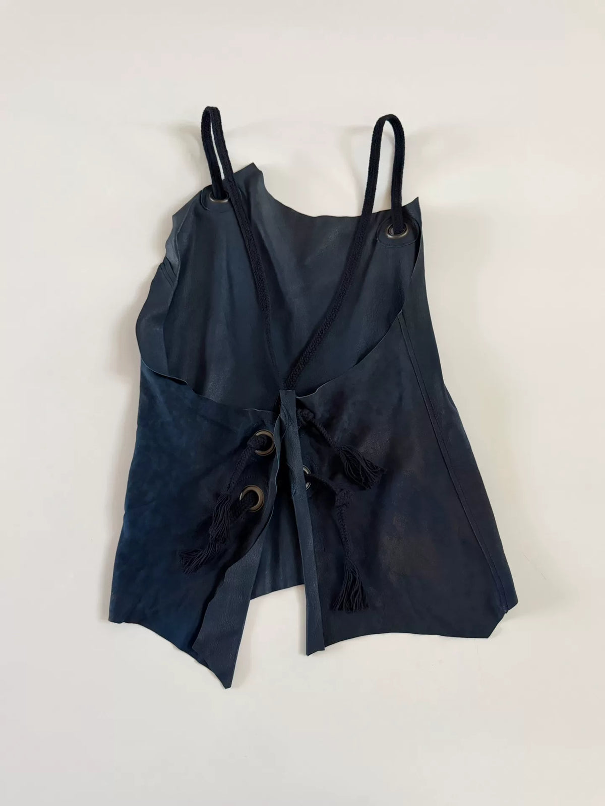 Issey Miyake 2007 Blue Runway Distressed Fringe Top