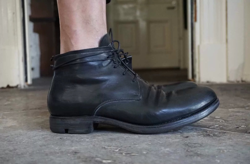Layer-0 SS17 Black H7 GY Horsehide Ankle Boots