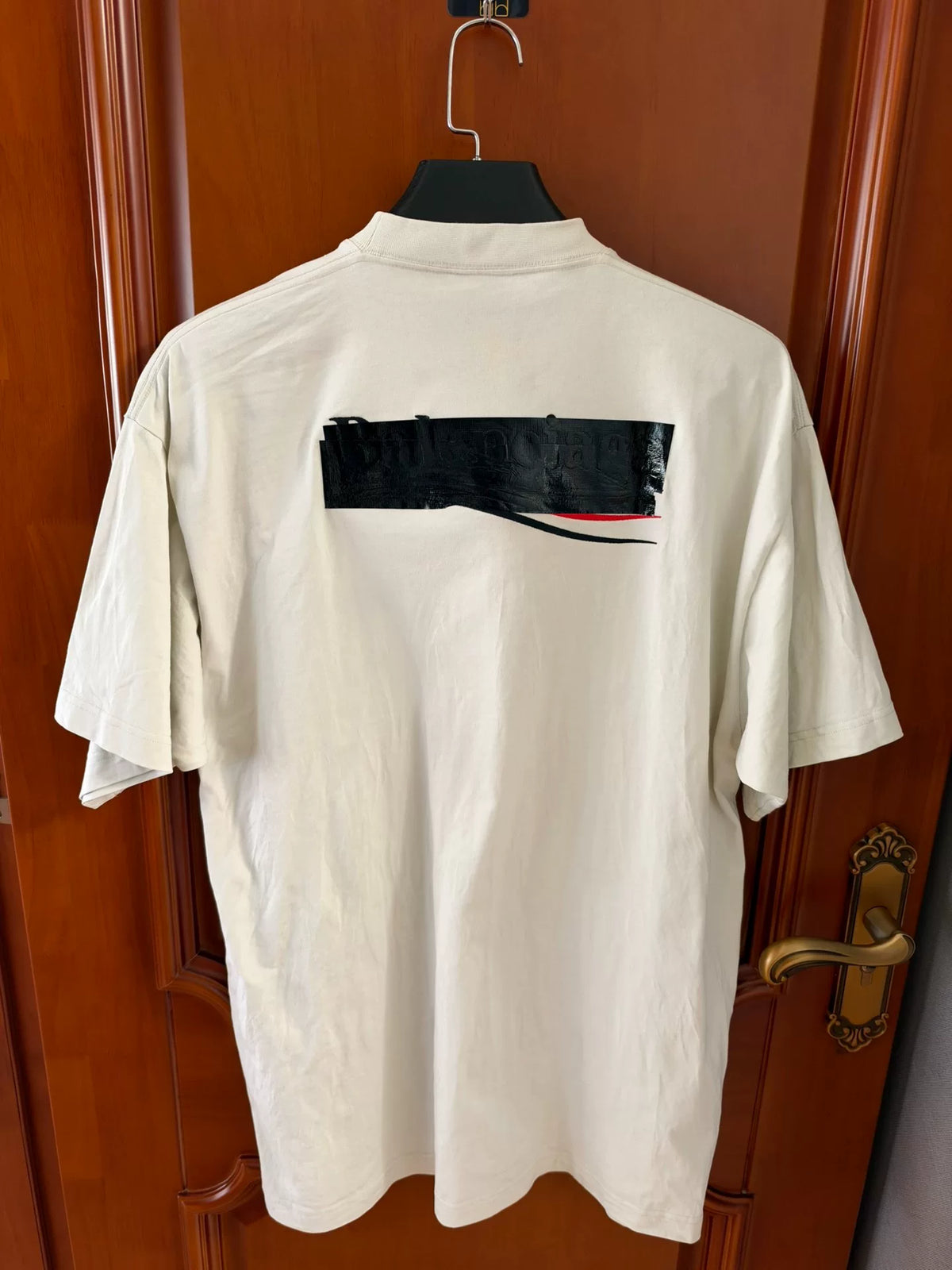 Balenciaga Tape Cola Embroidered Logo Short Sleeve T-Shirt
