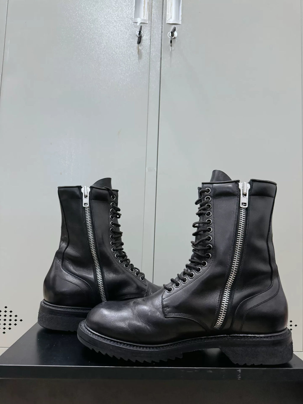 Rick Owens Archive Lace-Up High-Top Military Boots