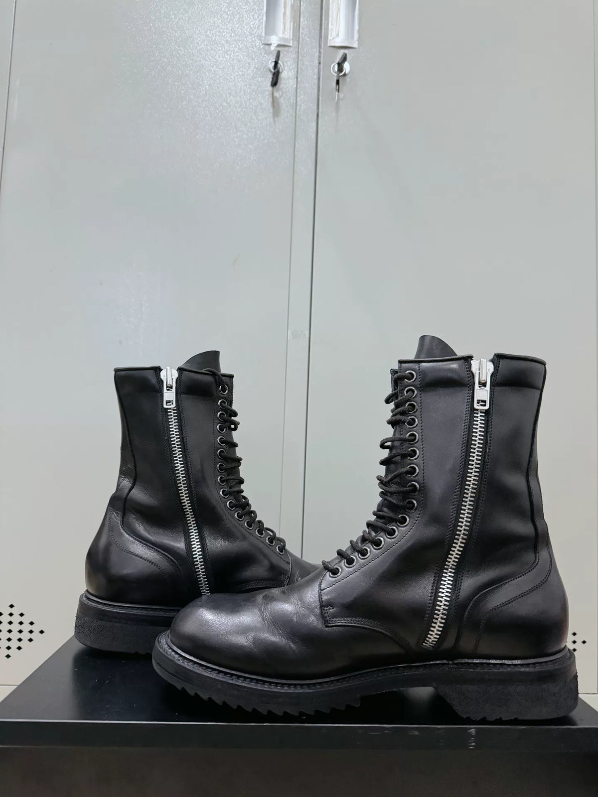 Rick Owens Archive Lace-Up High-Top Military Boots