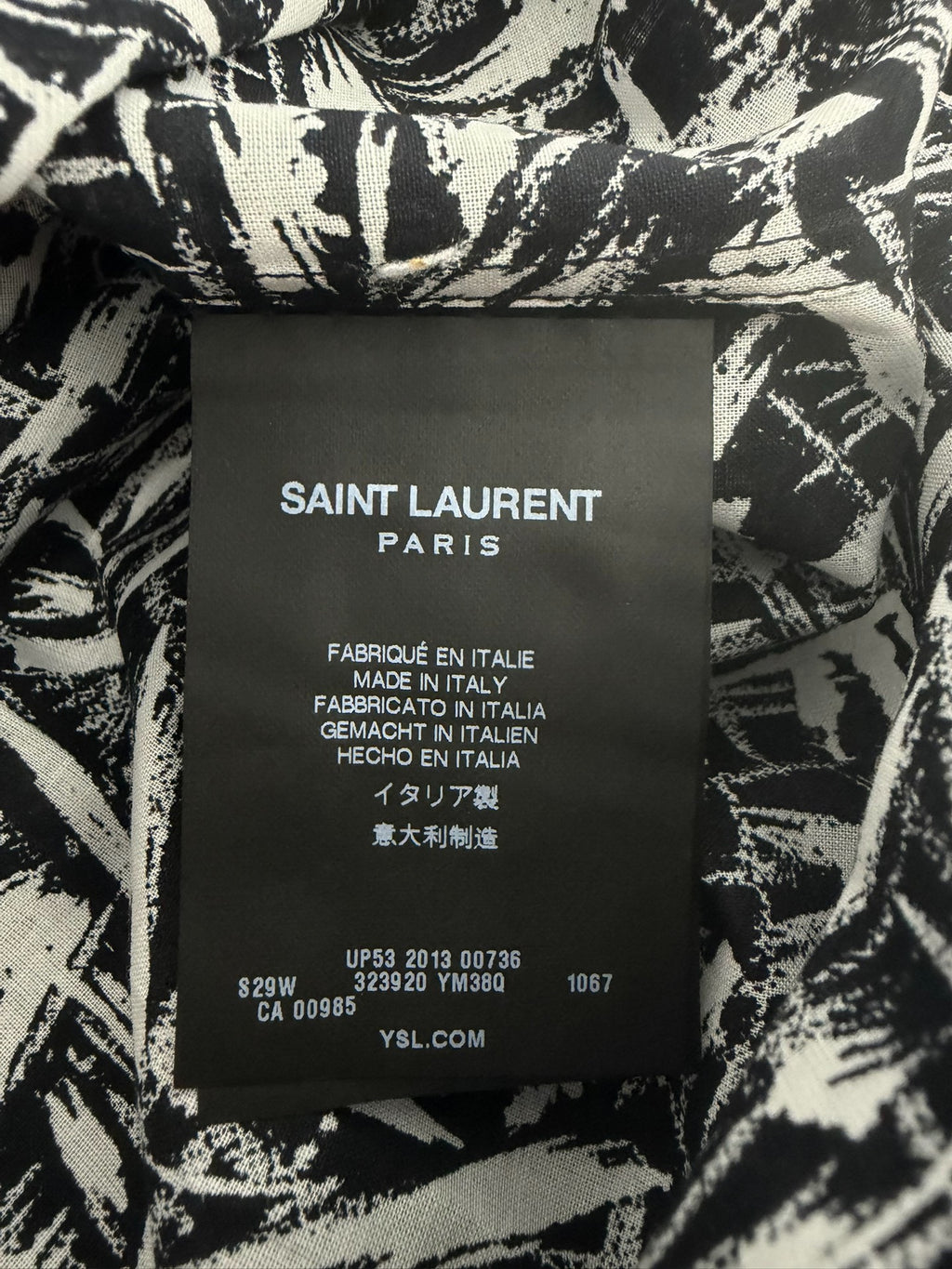 Saint Laurent Slp14ss All-Over Thorns Print Shirt