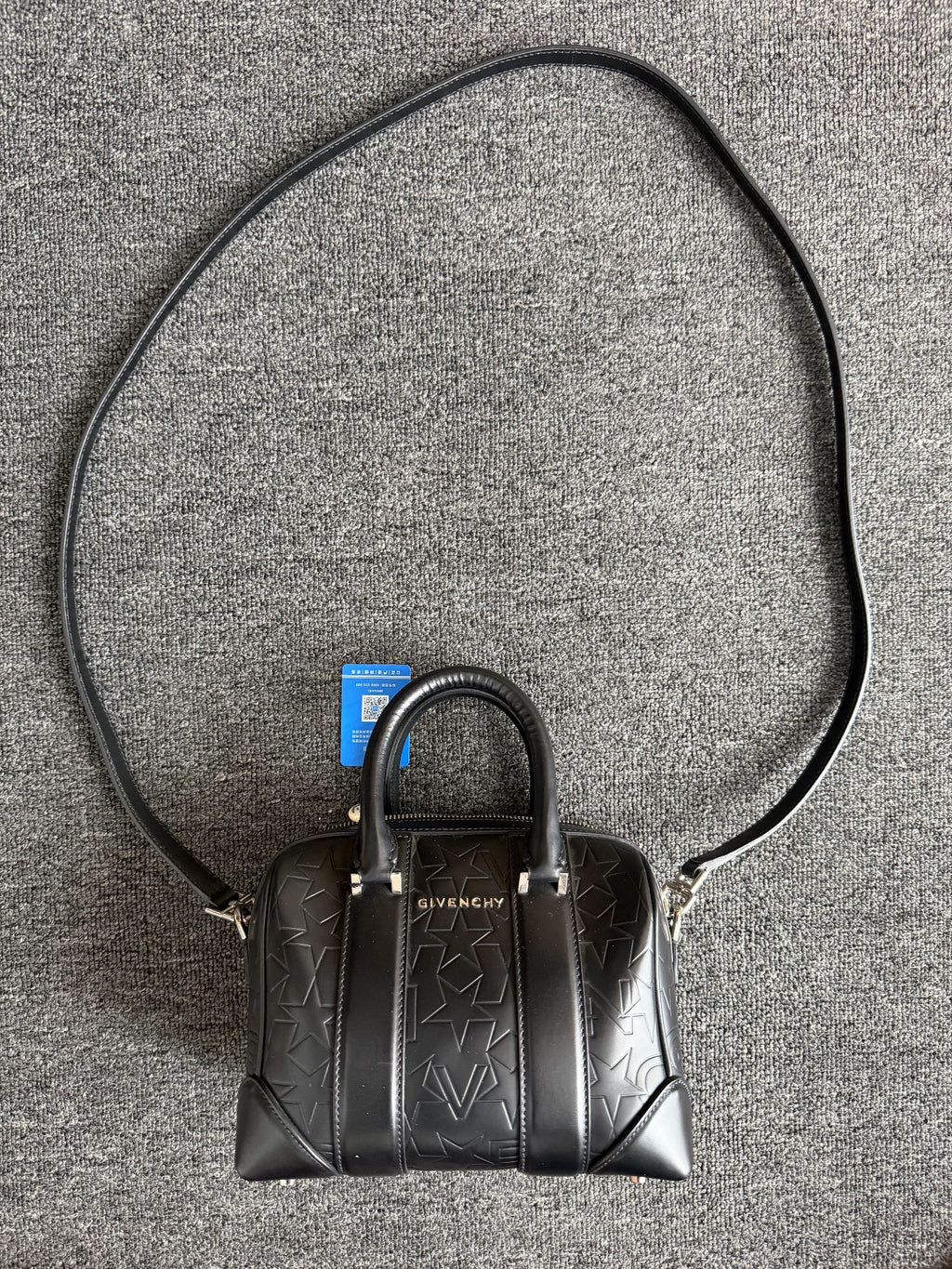 Givenchy Calfskin Star Embossed Micro Lucrezia Black Bag