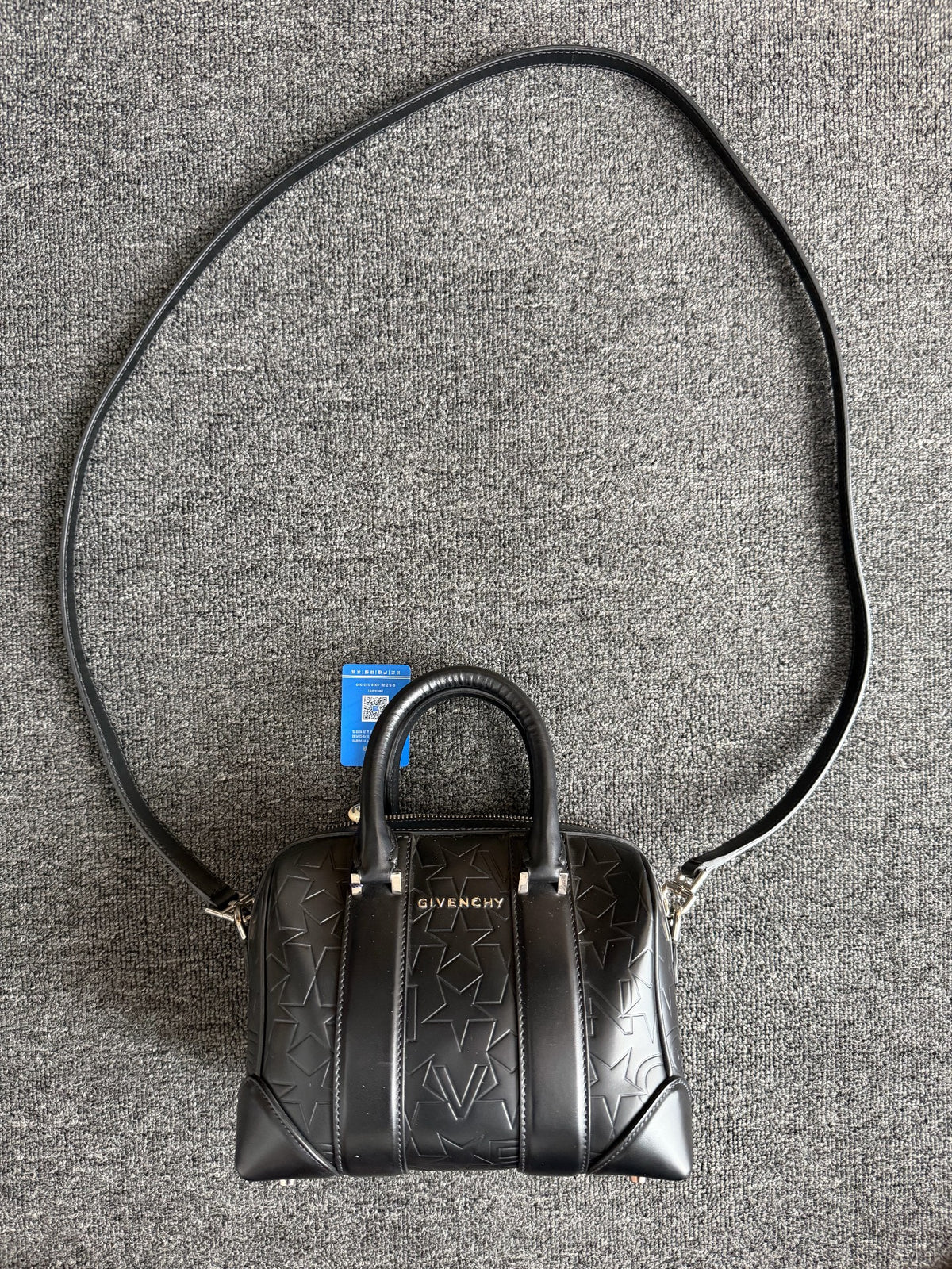 Givenchy Calfskin Star Embossed Micro Lucrezia Black Bag