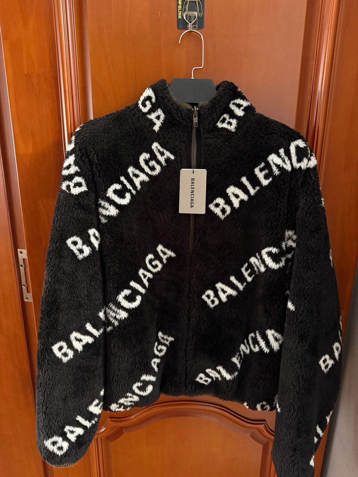 Balenciaga Teddy All-Over Logo Reversible Jacket