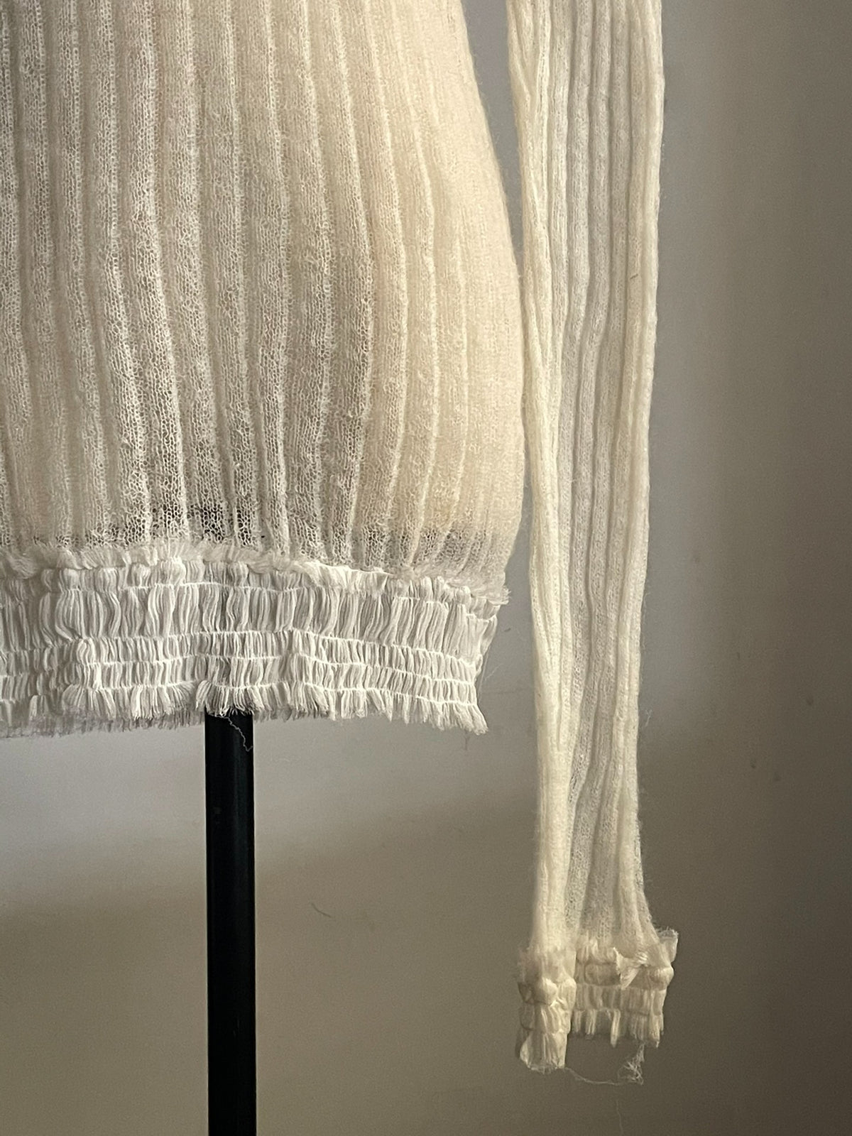 Ann Demeulemeester 'Spider Web White Snow' Mohair Knit Top