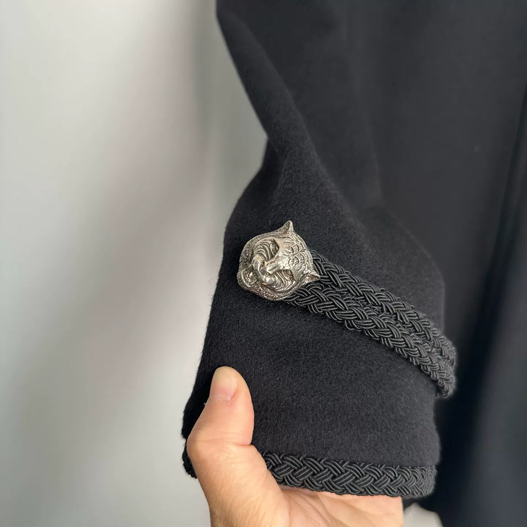 Gucci Black Collared Wool Coat