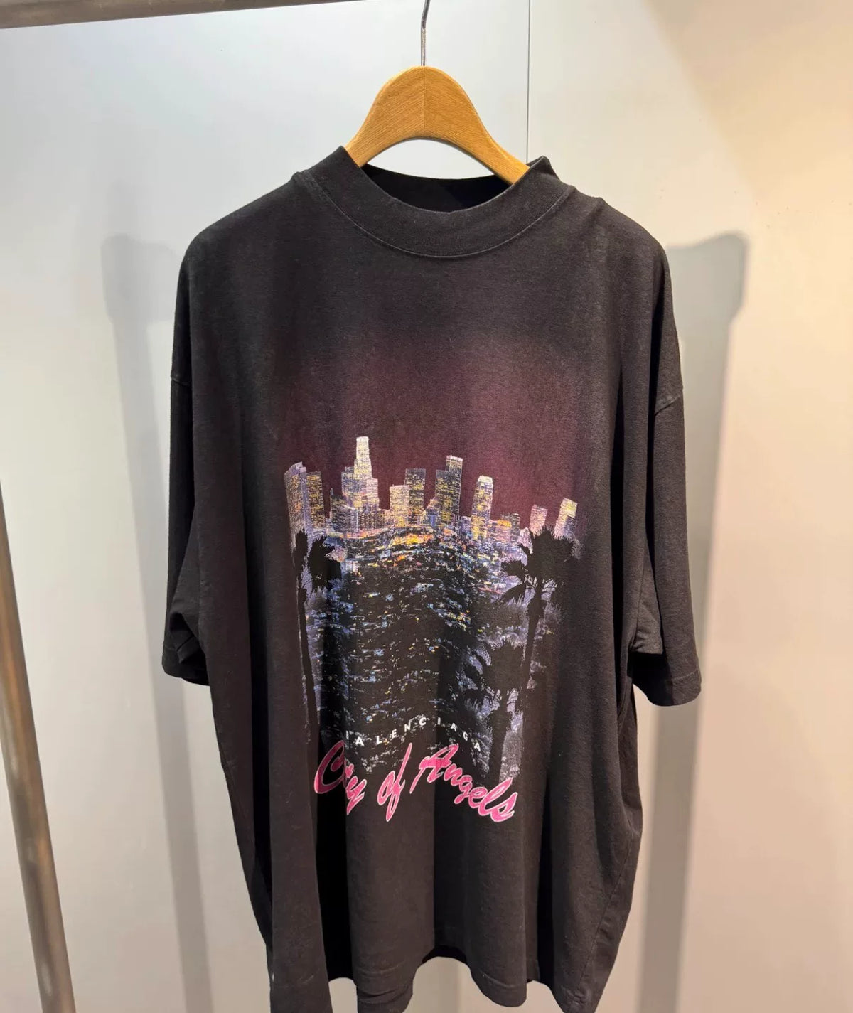 Balenciaga Los Angeles Night Scene Print Short-Sleeve T-Shirt