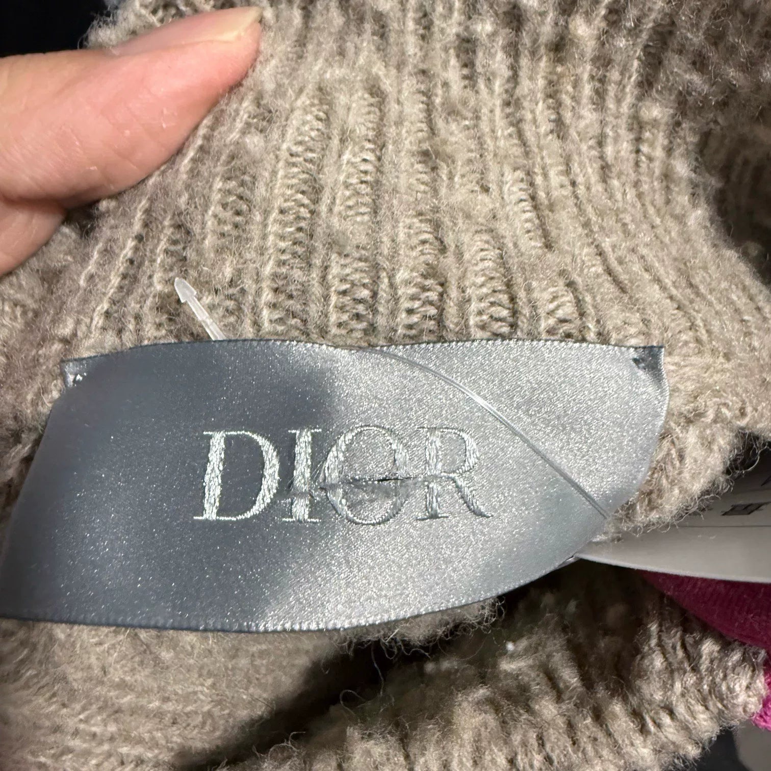 Dior Color-Blocked Zip Stand Collar Long Sleeve Sweater