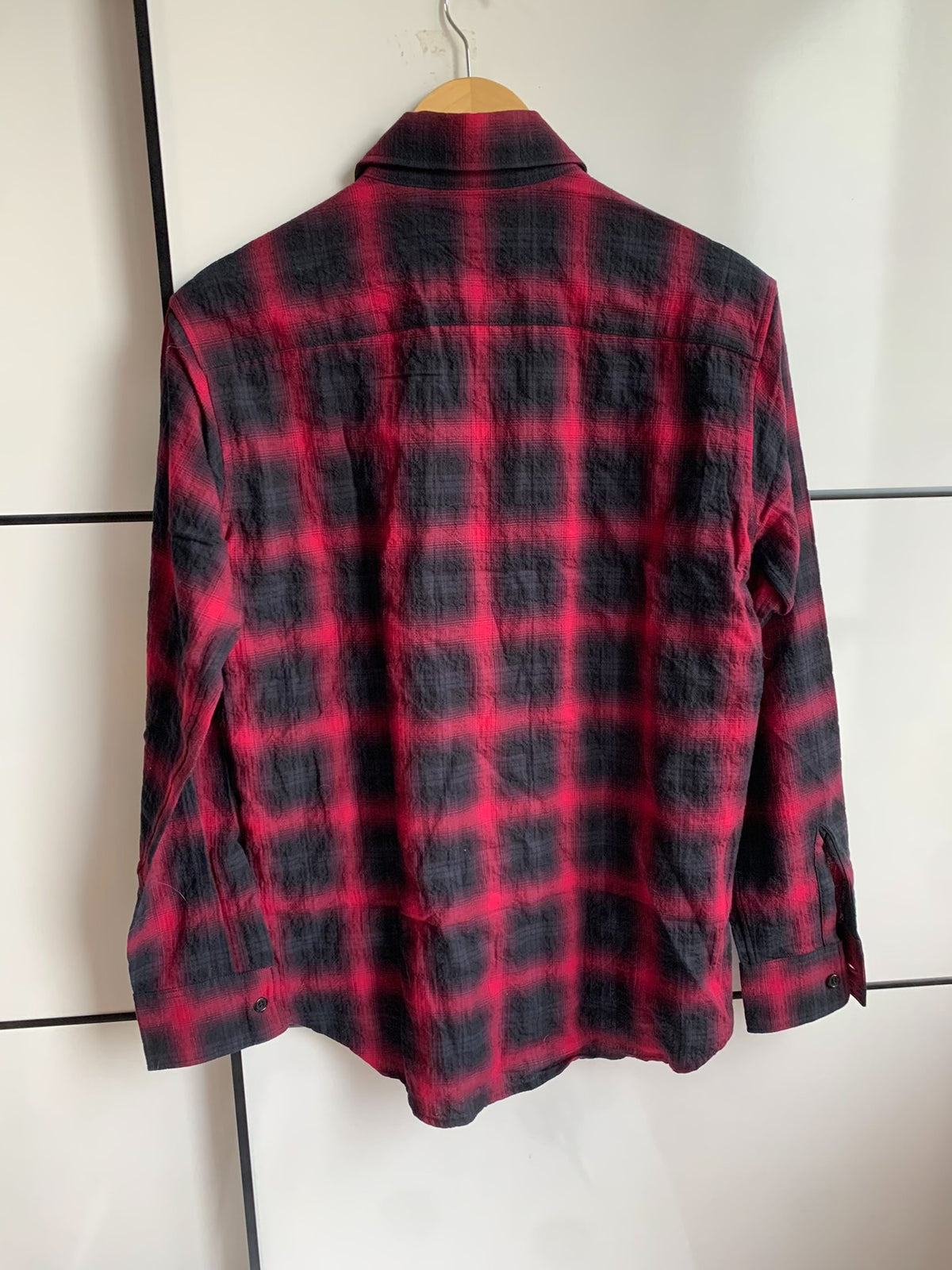 Saint Laurent Red Black Plaid Shirt