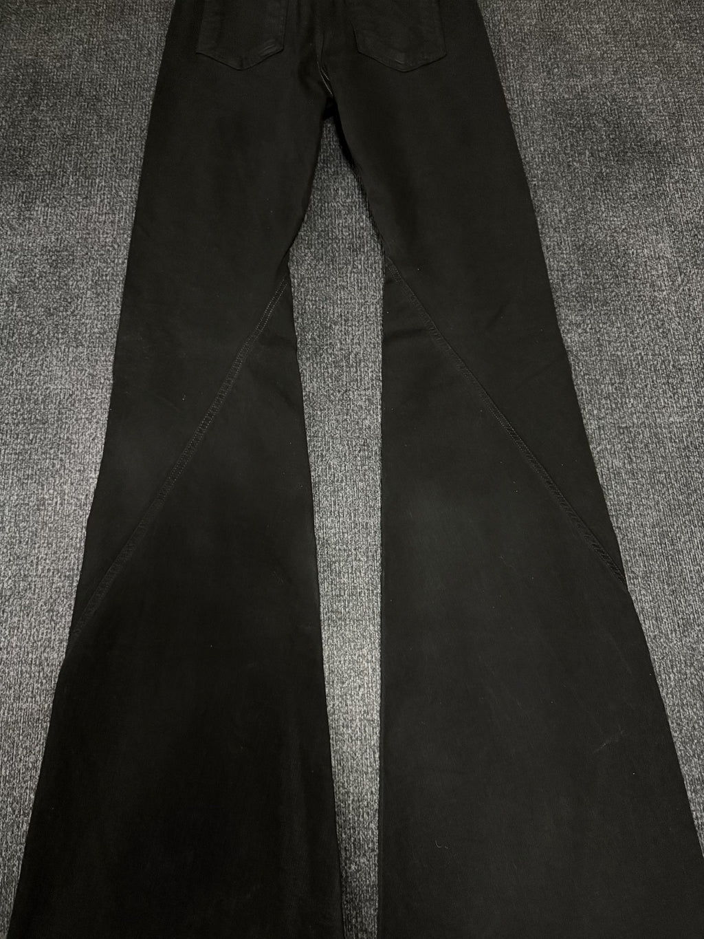 Rick Owens 23fw bias bootcut ribbed trousers