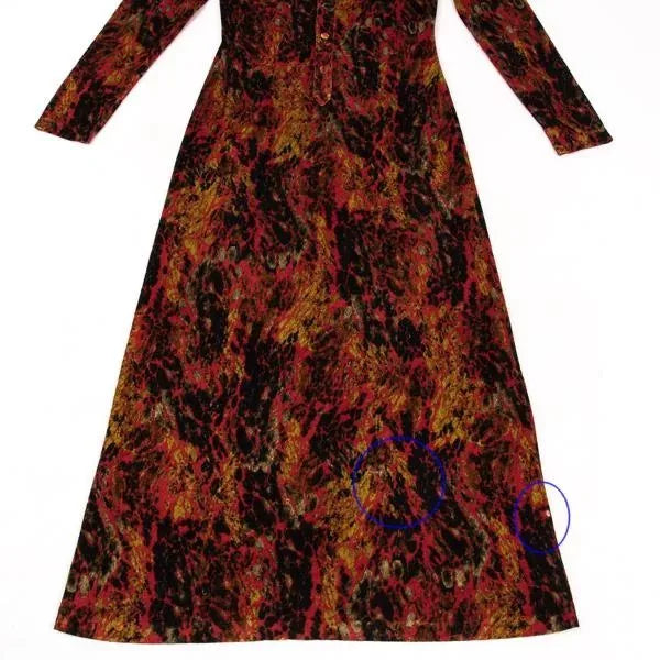 Jean Paul Gaultier Vintage Orange Floral Velvet Dress