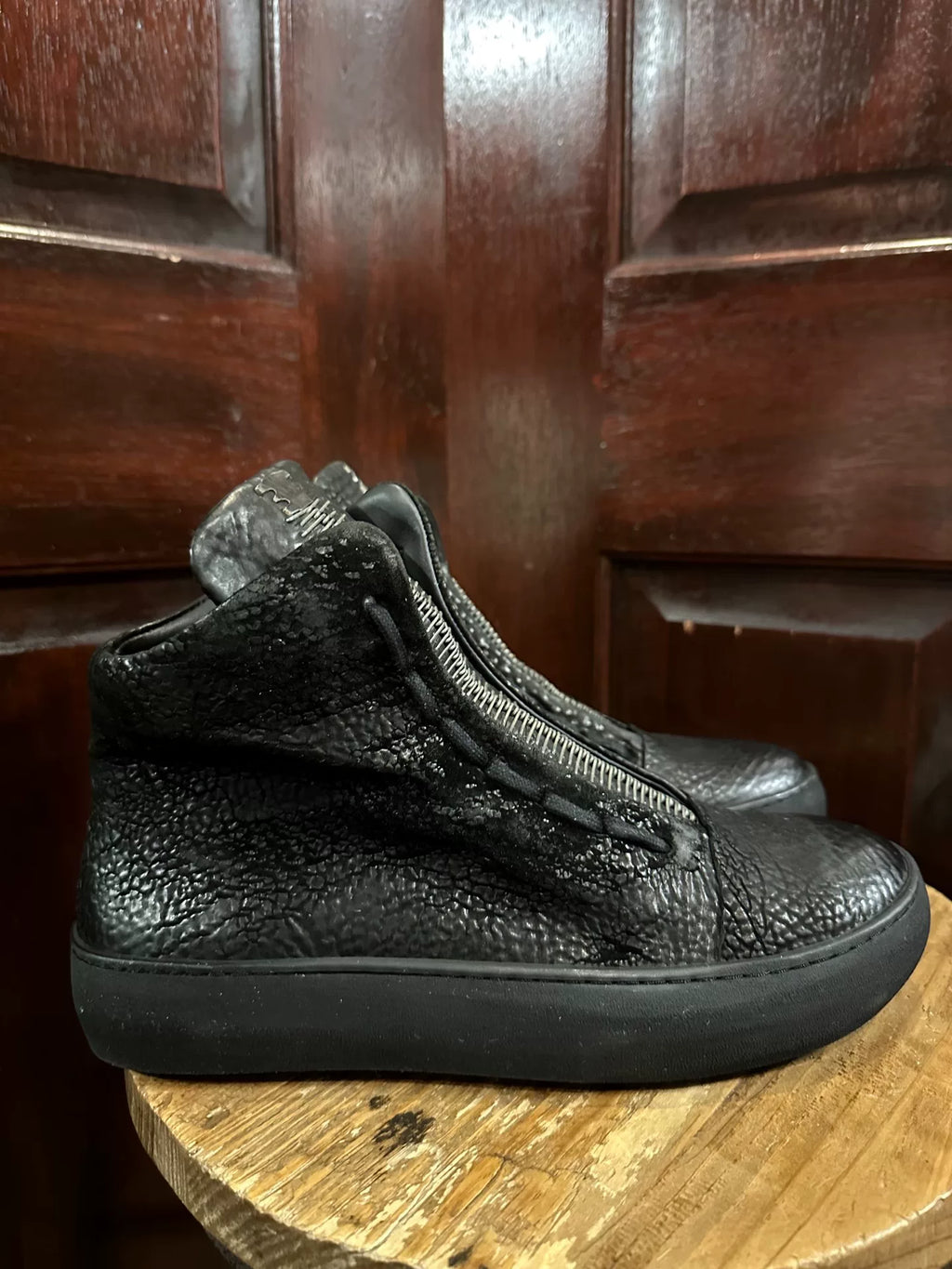 Isaac Sellam AW18 Black Back Stapled Sneakers