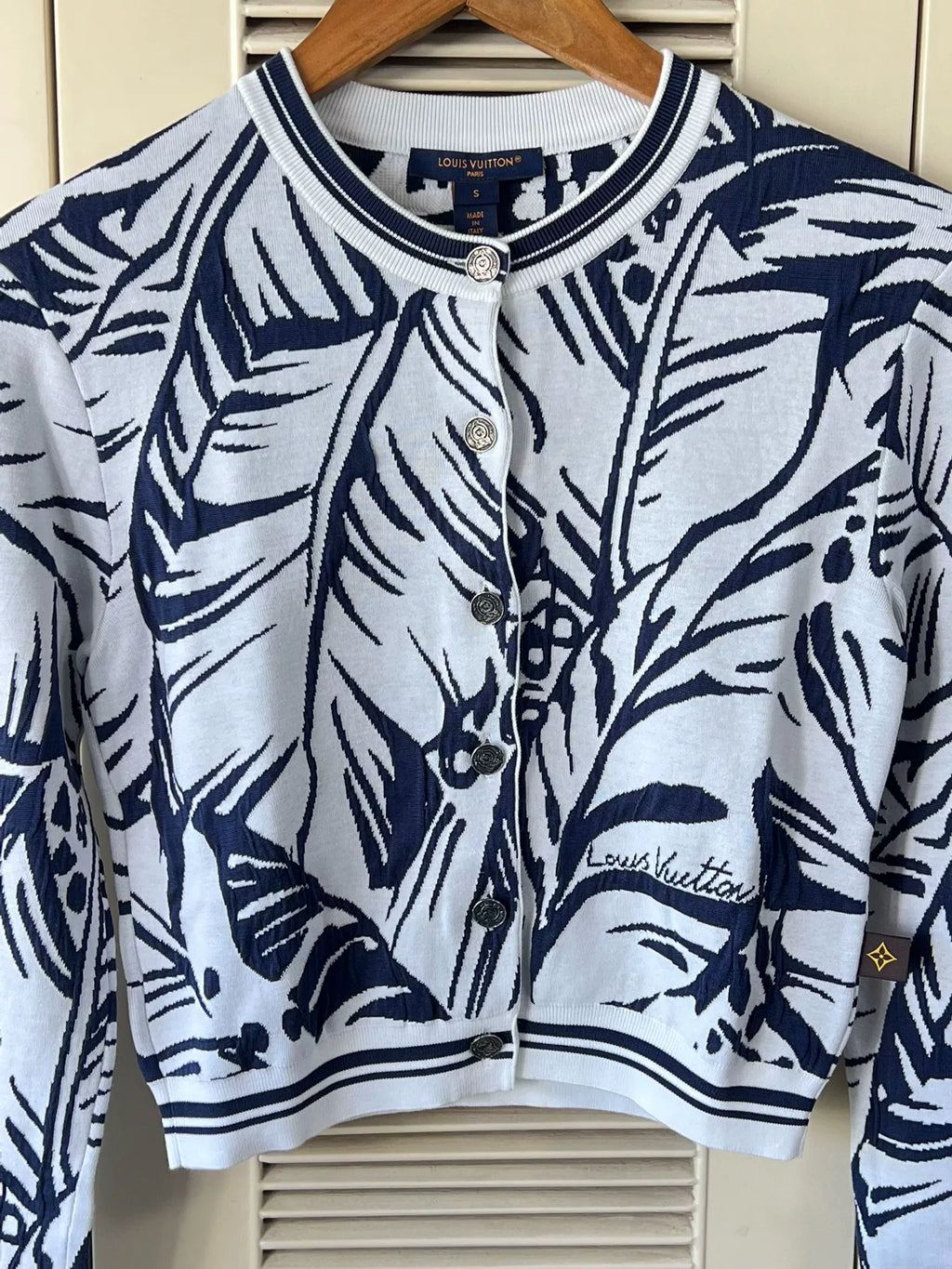 Louis Vuitton Knit Blue Botanical Cardigan