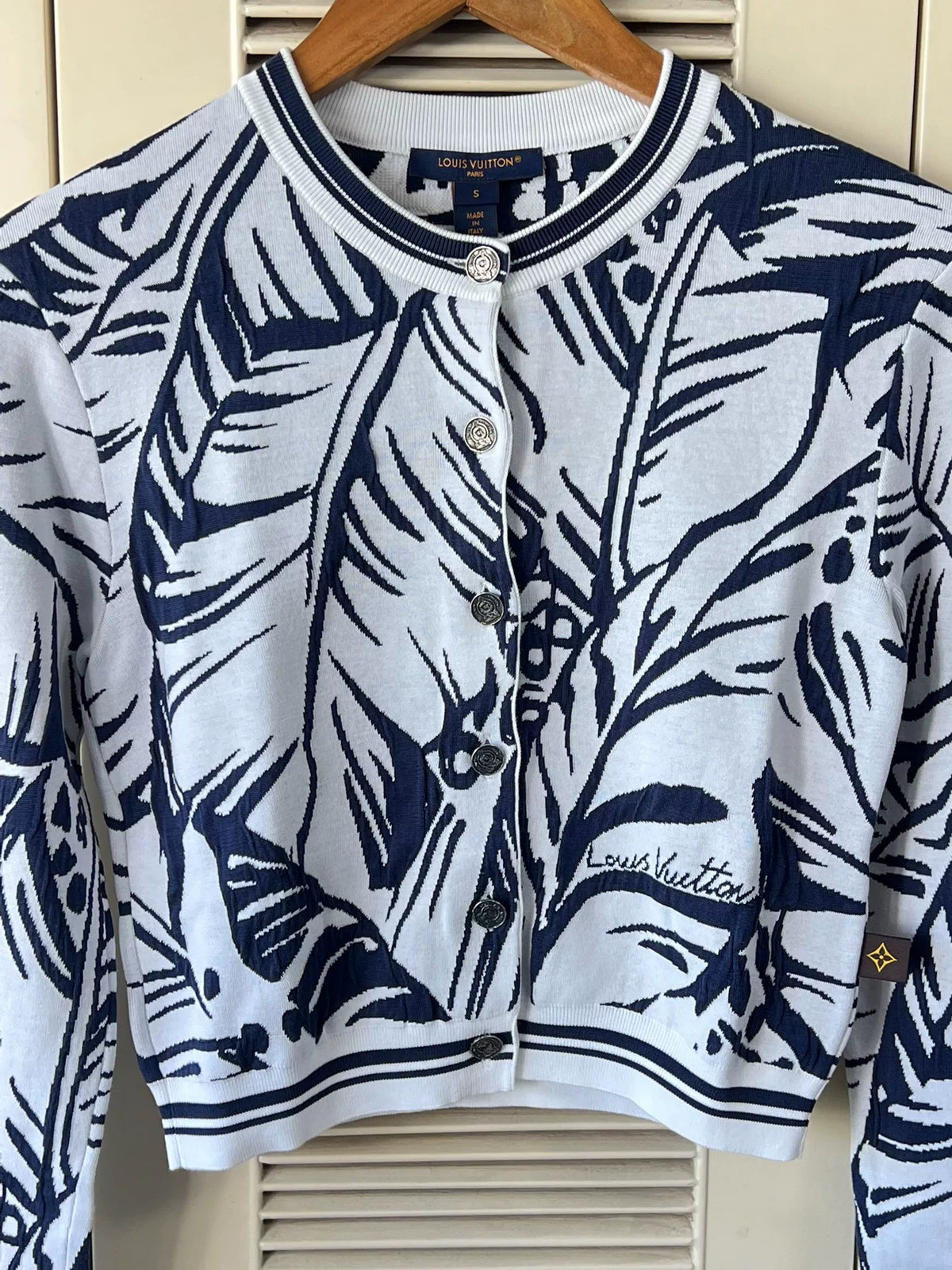 Louis Vuitton Knit Blue Botanical Cardigan