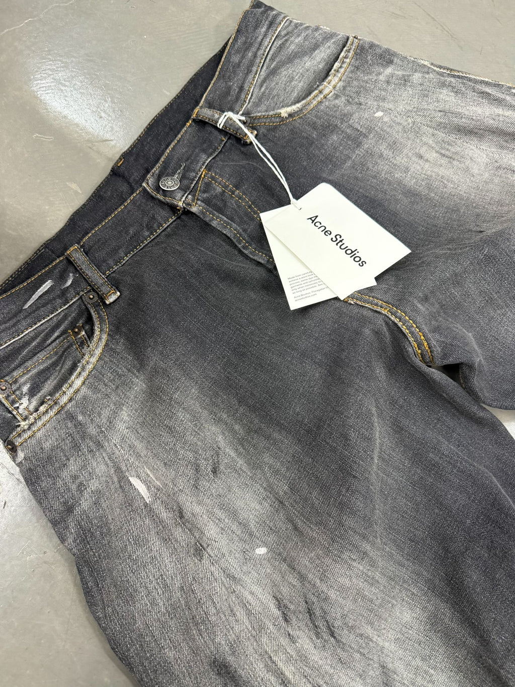 Acne Studios 2006f Black Paint-Splatter Jeans