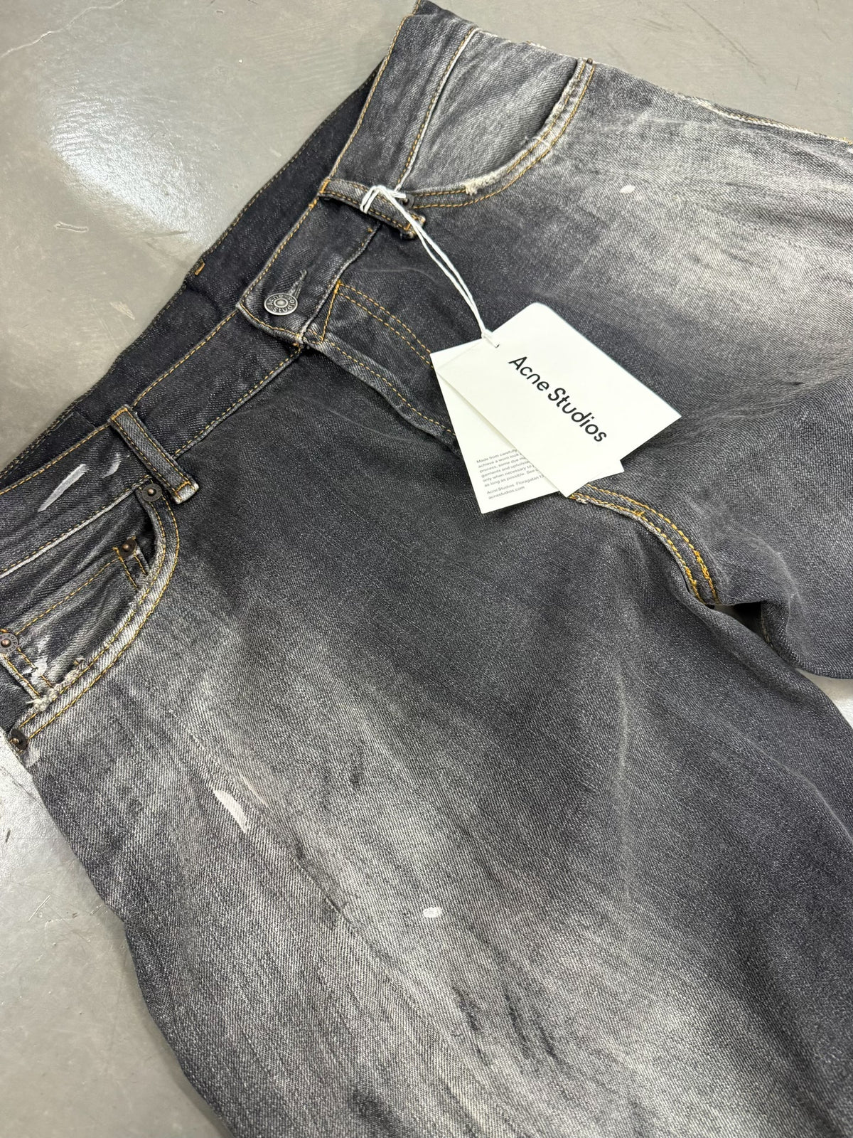 Acne Studios 2006f Black Paint-Splatter Jeans