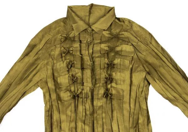 Issey Miyake Vintage Grass Green Pleated Top
