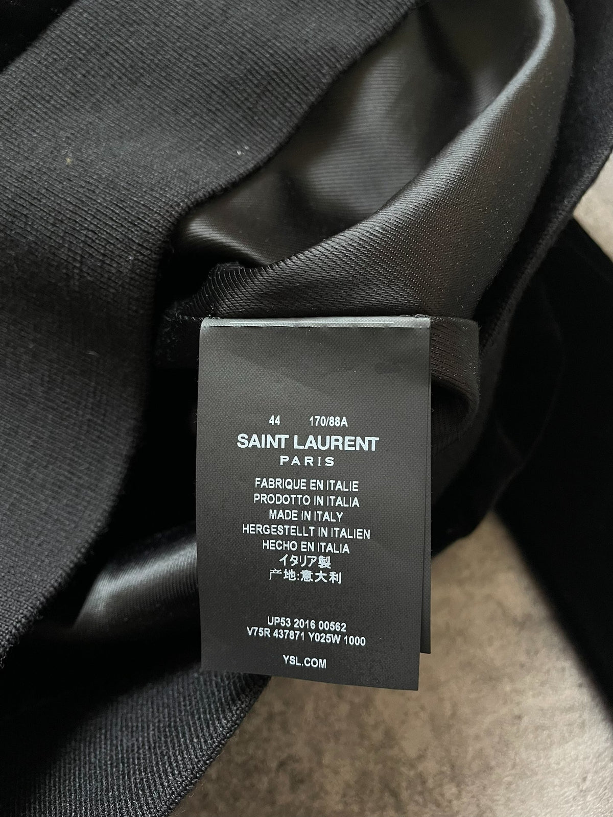 Saint Laurent FW16 Black Velvet Court Jacket