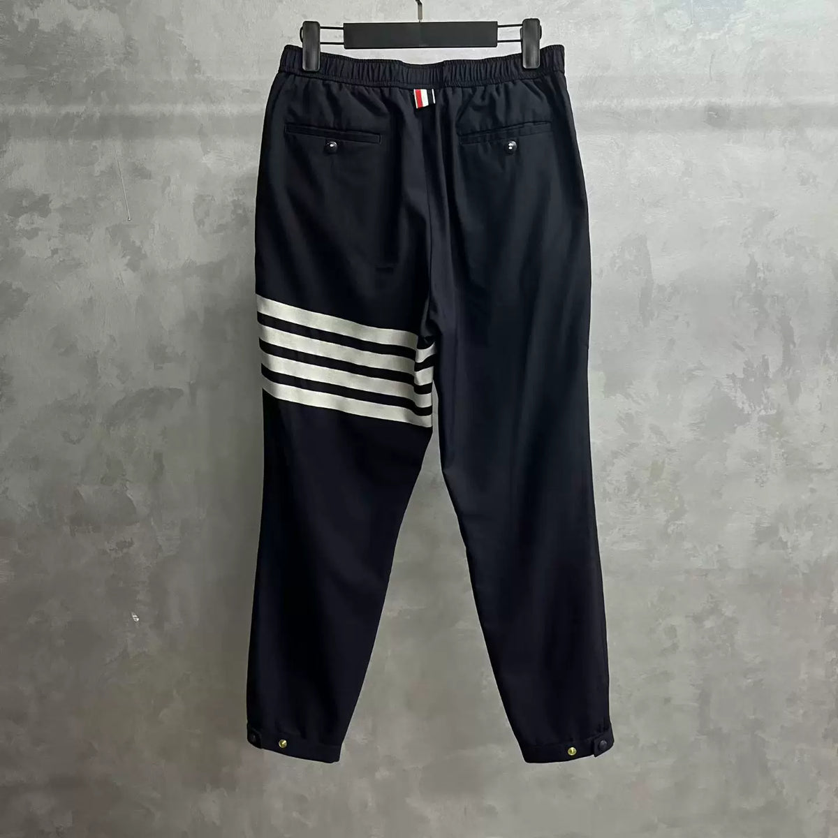 Thom Browne Navy Four-Stripe Pants