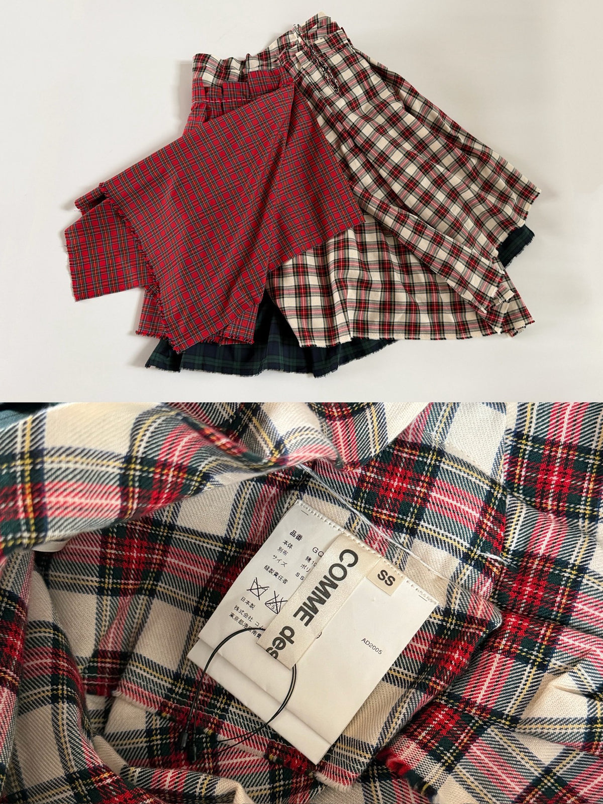 Comme Des Garcons 2005 Midi Runway Plaid Skirt