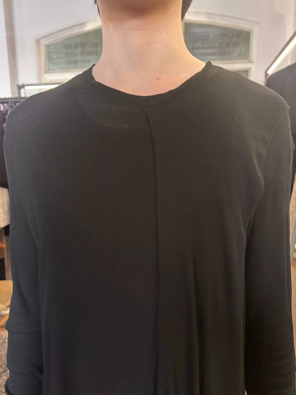 Julius Black Irregular Ribbed Sleeve 16Pre Quantums Viscose Silk Jacket