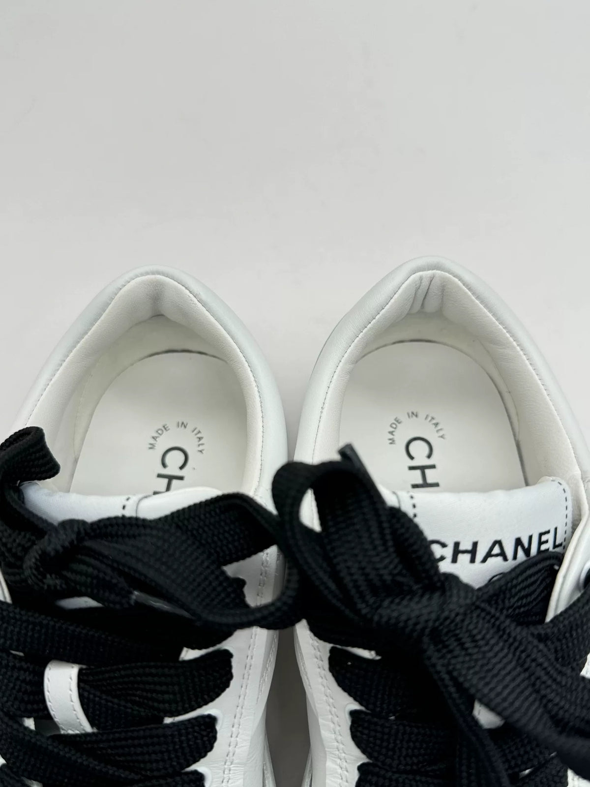 Chanel Black & White Double C Logo Low-Top Sneakers