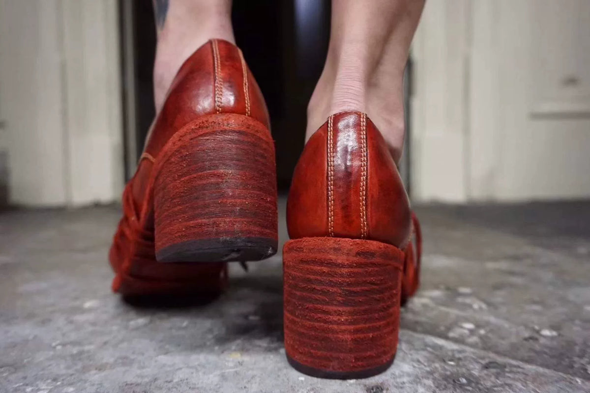 Guidi SS18 Red M82 Horsehide Heels