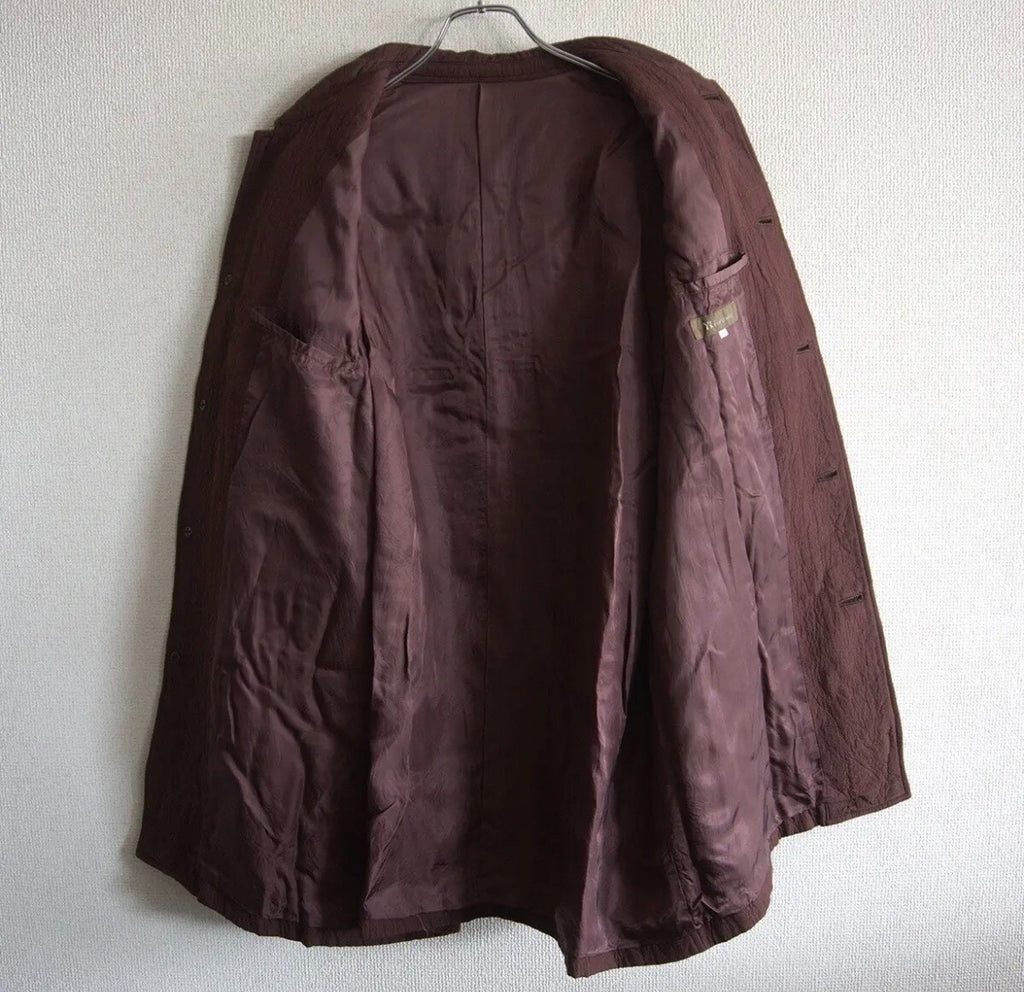 Yohji Yamamoto 1990s Silk Wool Stand-Collar Coat