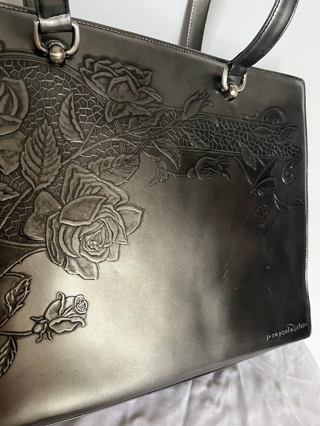 Jean Paul Gaultier Gun Flower Rose Silver Handbag